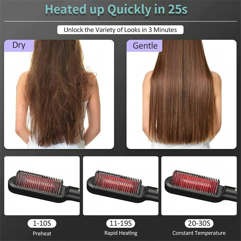 2-in-1 Ionic Hair Straightening & Styling Brush