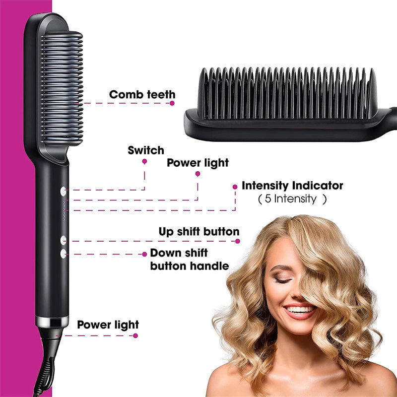 2-in-1 Ionic Hair Straightening & Styling Brush